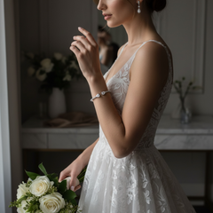 CUBIC ZIRCONIA COLLECTION - EXQUISITE BANGLE COLLECTION - 18K WHITE GOLD PLATED