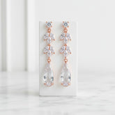 CUBIC ZIRCONIA COLLECTION - GLAM STARLET EARRINGS - CZER564 ROSE GOLD