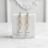 CUBIC ZIRCONIA COLLECTION - GLAM STARLET EARRINGS - CZER564 GOLD