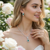 GATSBY INSPIRED - SHIMMERING NECKLACE SET - CZNK183 EMERALD