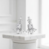 CUBIC ZIRCONIA COLLECTION - GATSBY GEM EARRINGS - CZER682 SILVER