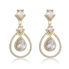 CUBIC ZIRC0NIA COLLECTION - GATBY EXTRAVAGANCE EARRINGS - CZER683 GOLD