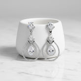 CUBIC ZIRC0NIA COLLECTION - GATBY EXTRAVAGANCE EARRINGS - CZER683 SILVER
