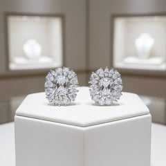 CUBIC ZIRCONIA COLLECTION - ENCHANTMENT SPARKLE EARRINGS - CZER684 SILVER