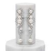 ATHENA COLLECTION - COUTURE PEARL DROP EARRINGS - CZER685 SILVER