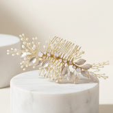 ATHENA COLLECTION - EXQUISITE FRESHWATER PEARL COMB - HC238 GOLD