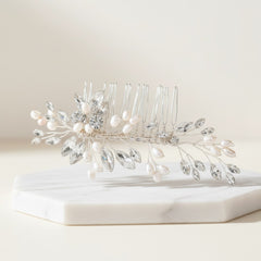 ATHENA COLLECTION - SYMPHONY OF PEARL COMB - HC258 SILVER