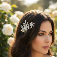 ATHENA COLLECTION - VINTAGE INSPIRED HAIR COMB - HC260 SILVER