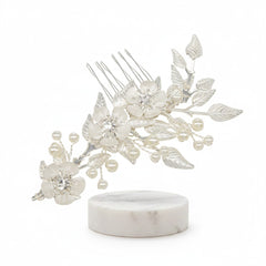 ATHENA COLLECTION - VINTAGE INSPIRED HAIR COMB - HC260 SILVER