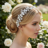 ATHENA COLLECTION - EXQUISITE HAIR COMB - HC264 SILVER
