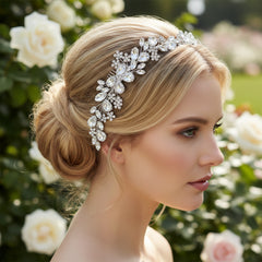 ATHENA COLLECTION - EXQUISITE HAIR COMB - HC264 SILVER