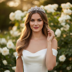 CUBIC ZIRCONIA COLLECTION - CRYSTAL EXTRAVAGANCE TIARA - AHB150 SILVER