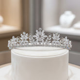CUBIC ZIRCONIA COLLECTION - CRYSTAL EXTRAVAGANCE TIARA - AHB150 SILVER