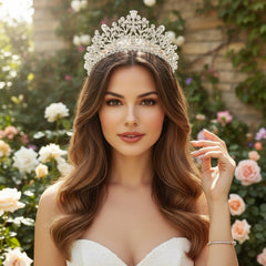 CUBIC ZIRCONIA COLLECTION - CRYSTAL ALLURE CROWN - AHB151 SILVER