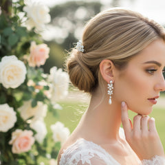 CUBIC ZIRCONIA COLLECTION - EXQUISITE STARLET EARRINGS - CZER687 SILVER