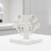 CUBIC ZIRCONIA COLLECTION - RADIANCE PEARL EARRINGS - CZER690 SILVER