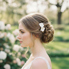 ATHENA COLLECTION - ELEGANCE FLOWER HAIR CLIP - CLIP770 SILVER