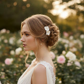 ATHENA COLLECTION - ELEGANCE FLOWER HAIR CLIP - CLIP770 SILVER