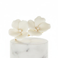 ATHENA COLLECTION - ELEGANCE FLOWER HAIR CLIP - CLIP770 SILVER