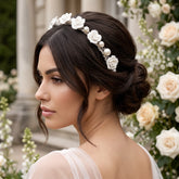 ATHENA COLLECTION - VINTAGE ROSE HEADBAND - SILVER - AHB153 SILVER