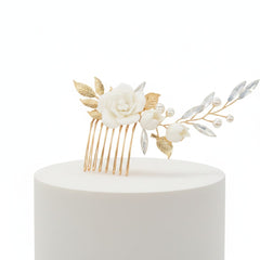 ATHENA COLLECTION - VINTAGE TREASURE HAIR COMB - HC269 GOLD