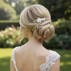 ATHENA COLLECTION - VINTAGE TREASURE HAIR COMB - HC269 SILVER