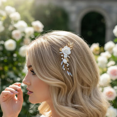 ATHENA COLLECTION - VINTAGE TREASURE HAIR COMB - HC269 GOLD