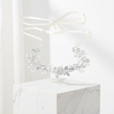 ATHENA COLLECTION - SILVER SPARKLE FLORAL VINE - HP236 SILVER