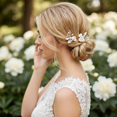 ATHENA COLLECTION - GLAM ROSE HAIR PINS - (PAIR) PIN64 GOLD