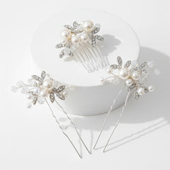 ATHENA COLLECTION - DAINTY HAIR PIN SET - HAIR PIN 70 SILVER