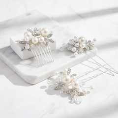 ATHENA COLLECTION - DAINTY HAIR PIN SET - HAIR PIN 70 SILVER