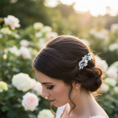 ATHENA COLLECTION - SHIMMER FLORAL HAIR PINS - PIN72 SILVER