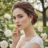 ATHENA COLLECTION - EXQUISITE FLOWER EARRINGS - ( CLIP SCREW ON STYLE) - CZER699
