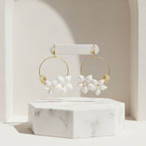 ATHENA COLLECTION - FLOWER OF ELEGANCE EARRINGS - CZER700 - GOLD