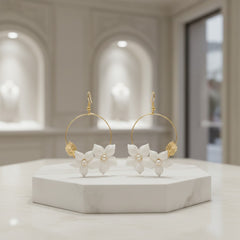 ATHENA COLLECTION - FLOWER OF ELEGANCE EARRINGS - CZER700 - GOLD