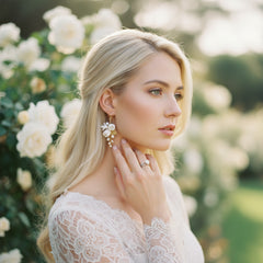 ATHENA COLLECTION - ELEGANCE OF PEARLS EARRINGS - CZER701 SILVER
