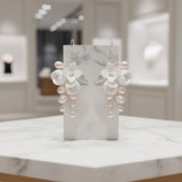 ATHENA COLLECTION - ELEGANCE OF PEARLS EARRINGS - CZER701 SILVER