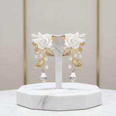 ATHENA COLLECTION - DECADENT GOLD VINE EARRINGS - CZER703 GOLD