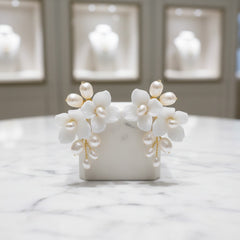 ATHENA COLLECTION - TIMELESS ELEGANCE PEARL EARRINGS - CZER704 GOLD