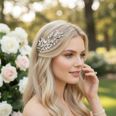 ATHENA COLLECTION - GLITZY GLAM HAIR COMB - HC272 SILVER