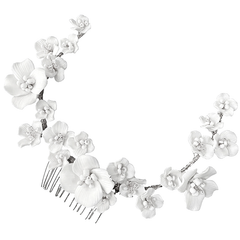 ATHENA COLLECTION - EXQUISITE VINTAGE INSPIRED COMB - HC273 SILVER