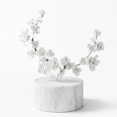 ATHENA COLLECTION - EXQUISITE VINTAGE INSPIRED COMB - HC273 SILVER