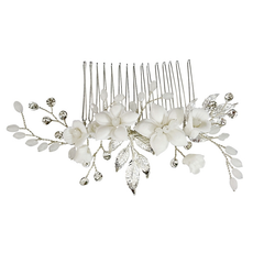 ATHENA COLLECTION - VINTAGE VINE HAIR COMB - HC275 SILVER