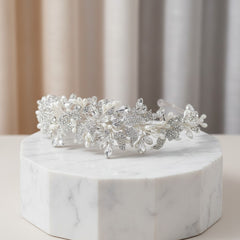 SASSB COLLECTION - VINTAGE HEIRLOOM HEADPIECE - AHB157 SILVER