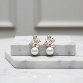 CUBIC ZIRCONIA COLLECTION - VINTAGE CHARM EARRINGS - CZER707 GOLD
