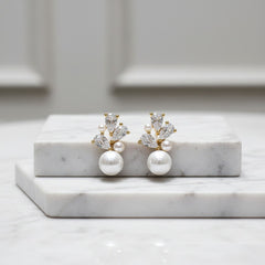 CUBIC ZIRCONIA COLLECTION - VINTAGE CHARM EARRINGS - CZER707 GOLD
