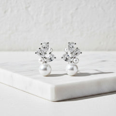 CUBIC ZIRCONIA COLLECTION - VINTAGE CHARM EARRINGS - CZER707 SILVER