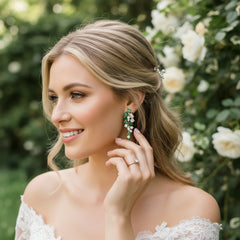 CUBIC ZIRCONIA COLLECTION - HOLLYWOOD GLAM EARRINGS - CZER708 GOLD