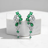 CUBIC ZIRCONIA COLLECTION - HOLLYWOOD GLAM EARRINGS - CZER708 EMERALD