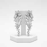 CUBIC ZIRCONIA COLLECTION - HOLLYWOOD GLAM EARRINGS - CZER708 SILVER